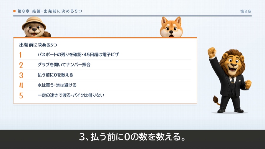 図解：出発前に決める5つ
